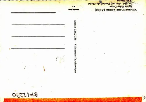 BF12270 villemaur sur vanne aube eglise notre dame france front/back image