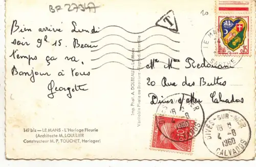 BF27547 le mans l horloge fleurie france front/back image