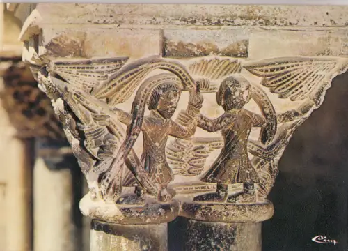 BF19903 st lizer ariege chapiteau interieur du cloitre france front/back image