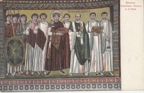 BF18456 giustiano musaico in s vitale ravenna Gemälde Kunst Vorder-/Rückbild