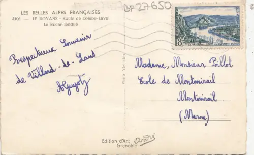 BF27650 le royans route de combe laval la roche france front/back image