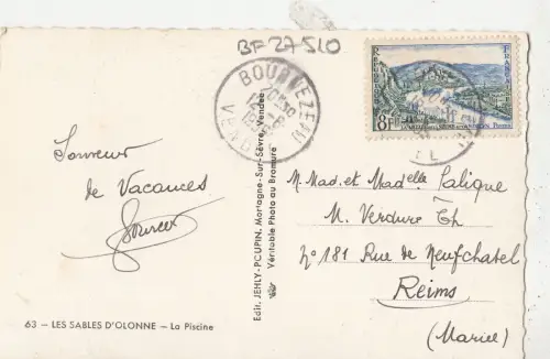 BF27510 les sables d olonne la piscine france front/back image