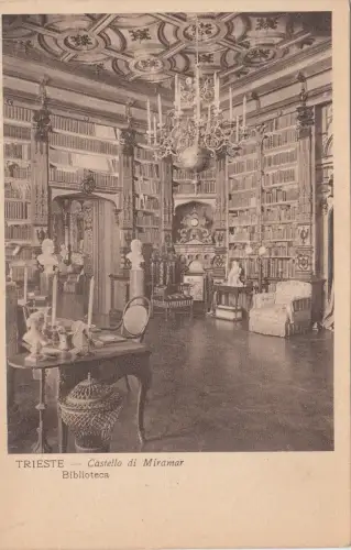 B81272 trieste castelo di miramar biblioteca italy front/back image