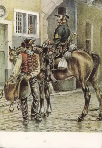 BF18981 le postillon du pays de liege bruxelles painting art front/back image