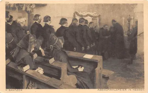 B2411 Germany K Bantzer Abendmahlsfeier in Hessen PPC Front/Back Scan