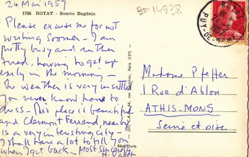 BF14938 royat source eugenie france front/back image