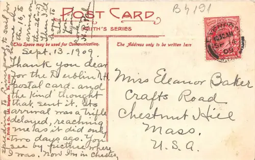 B4191 Uk Woody Bay from West 1909 front/back scan