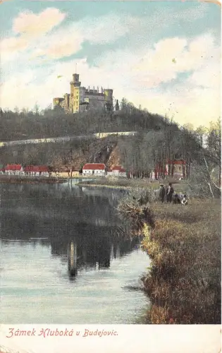B2709 Tschechien Zamek Hluboka u Budejovic PPC gebraucht 1911 Front/Back Scan