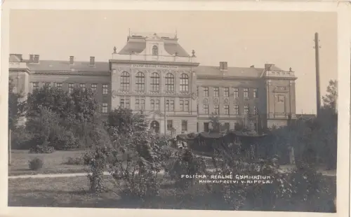 B77920 policka realne gymnasium Politschka Tschechien Scan Vorder-/Rückbild