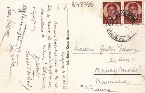 B78798 sarajevo pravosudna palata bosnia scan front/back image