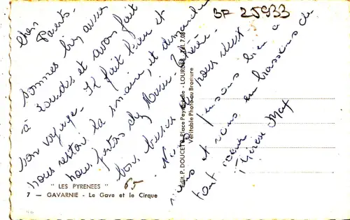 BF25933 gavarnie le give et le cirque france front/back image