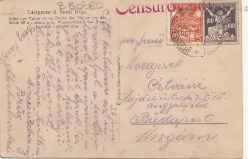 B80380 talsperre d stadt brux most czech republic front/back image