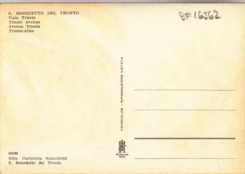 BF16562 s benedetto del tronto viale trieste italy front/back image