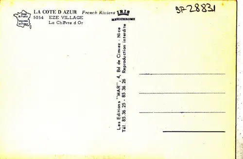 BF28831 eze village la chevre d or france front/back image