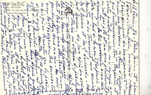 BF20845 menton un coin du pont ship france front/back image