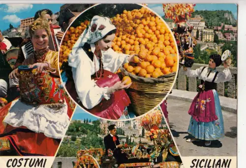 BF13735 Sizilien Italien Typen Folklore Mehrfachansichten Vorder-/Rückbild