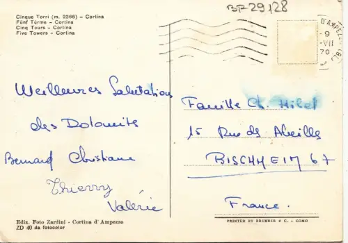 BF29128 cinque torri cortina italy front/back image