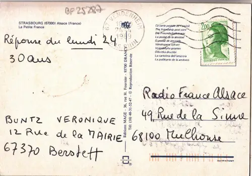 BF25287 Straßburg La Petite France Elsass Schiff Frankreich Vorder-/Rückbild