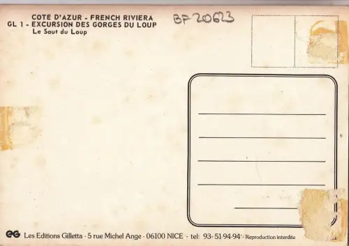 BF20623 Exkursion des gorges du loup le saut du loup Vorder-/Rückbild