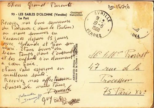 BF15046 ship les sables d olone le port vendee france front/back image