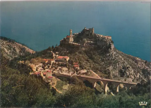 BF19810 eze village vu de la grande corniche france front/back image