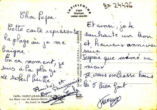 BF24476 st jean de luz la baie vue de sainte barbe france front/back image