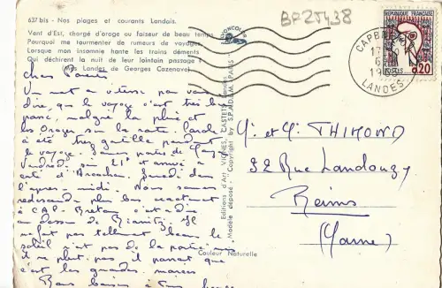 BF25438 nos plages et courants landais france front/back image