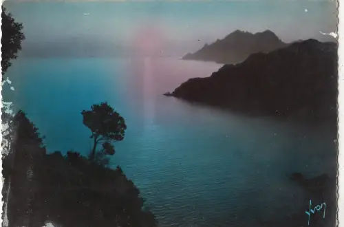 BF25527 golfe de porto corse crepuscule france front/back image