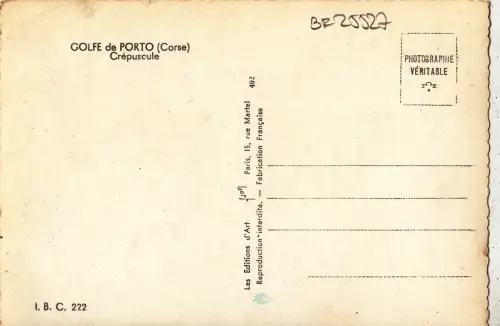 BF25527 golfe de porto corse crepuscule france front/back image