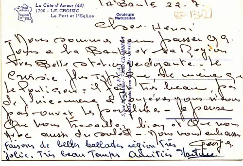 BF13421 le croisic le port et l eglise france front/back image