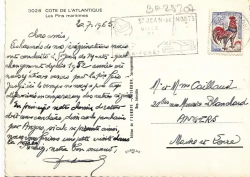 BF25207 cote de l atlantique les pins maritimes france front/back image