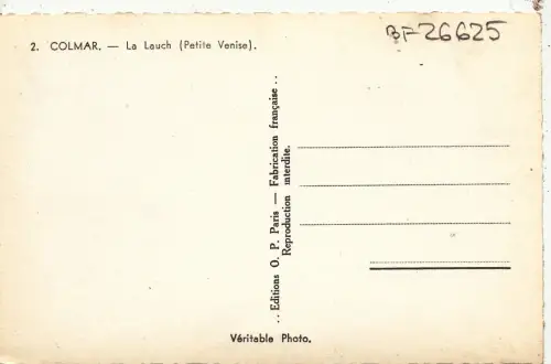 BF26625 colmar la lauch france front/back image