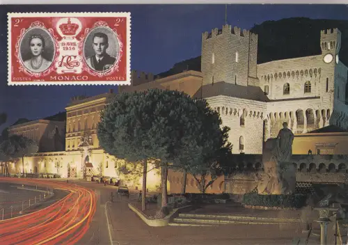 BF25419 monaco le palais du prince la nuit france front/back image