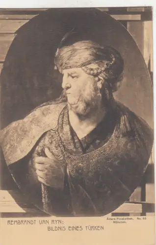 BF18115 rembrandt van ryn bildis eines turken painting art front/back image