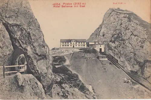 BF16726 pilatus hotel bellevue mit esel schweizerland front/back image
