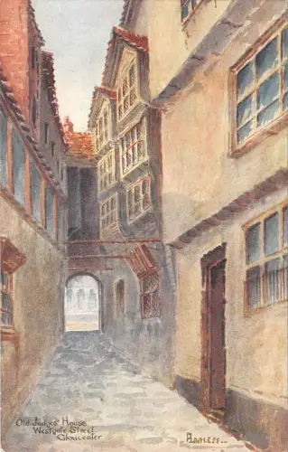 BR69765 altes Richterhaus Westgate Street Gloucester Gemälde Postkarte UK