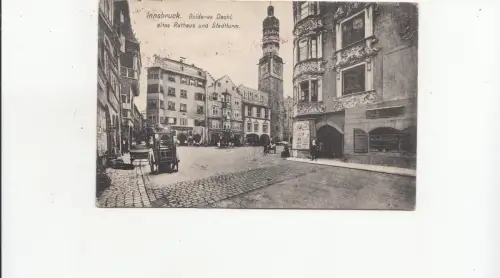 B80404 innsbruck austia goldenes daohl altes rathaus und stad front/back image