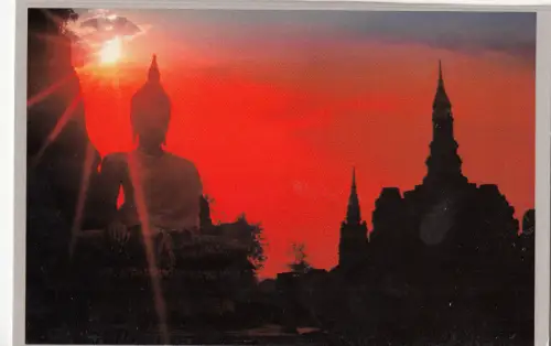 BF17781 sunshine wat mahathat the ruin of sukhothai thailand front/back image