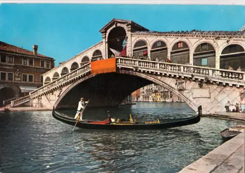 BF13812 venezia ponte di rialto e gondola italy front/back image