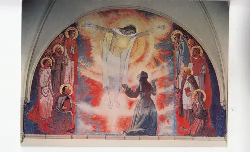 BF22016 paray le monial s et l fresque surmontant le n france front/back image