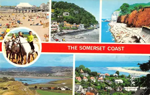 BR65939 The Somerset Coast Kinder Reitpferd UK 14x9cm