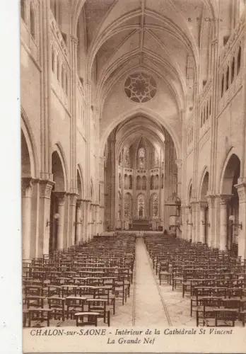 BF14230 chalon sur saone interieur de la cathedrlae st france front/back image