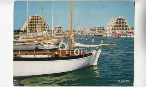 BF31382 languedoc la grande motte le port ship france front/back image