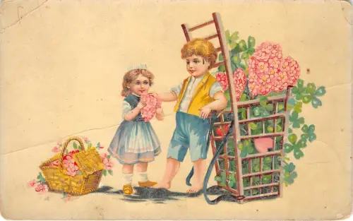 BC62094 Kinder Blumenklee Fetes Karte Grüße