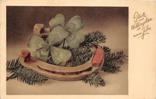 BG8568 Kleeblatt Hufeisen Neujahr Neujahrsgrüße Deutschland