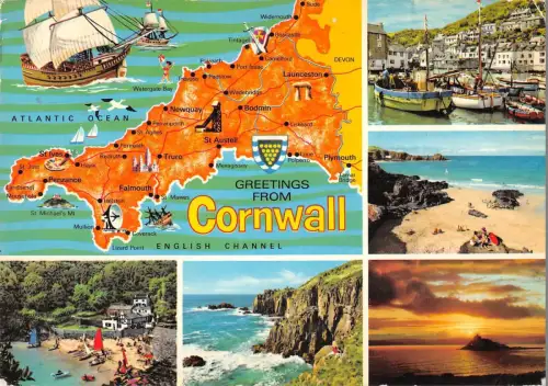 BR92368 Grüße aus Cornwall Karte Cartes Geographiques UK