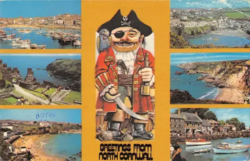 B101538 greetings from north cornwall uk 14x9cm