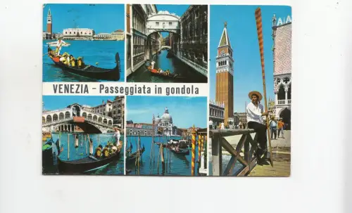 BF23133 venezia passeggiata in gondolo italy front/back image