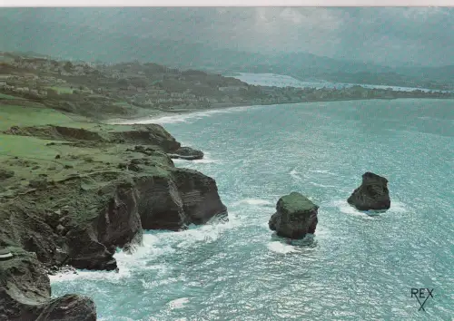 BF14398 reflets de lumiere sur la mer et les deu hendaye france front/back image