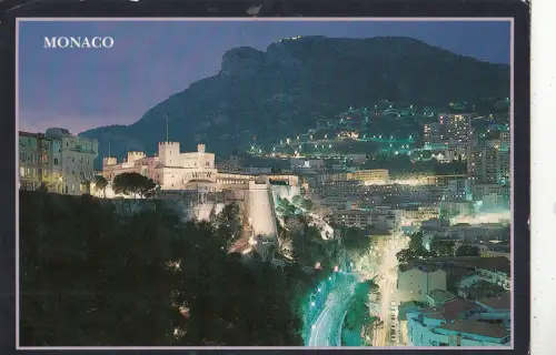 BF22402 le palais princier de nuit monaco france front/back image